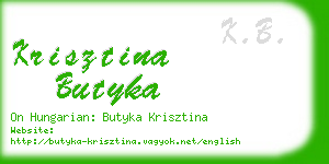 krisztina butyka business card